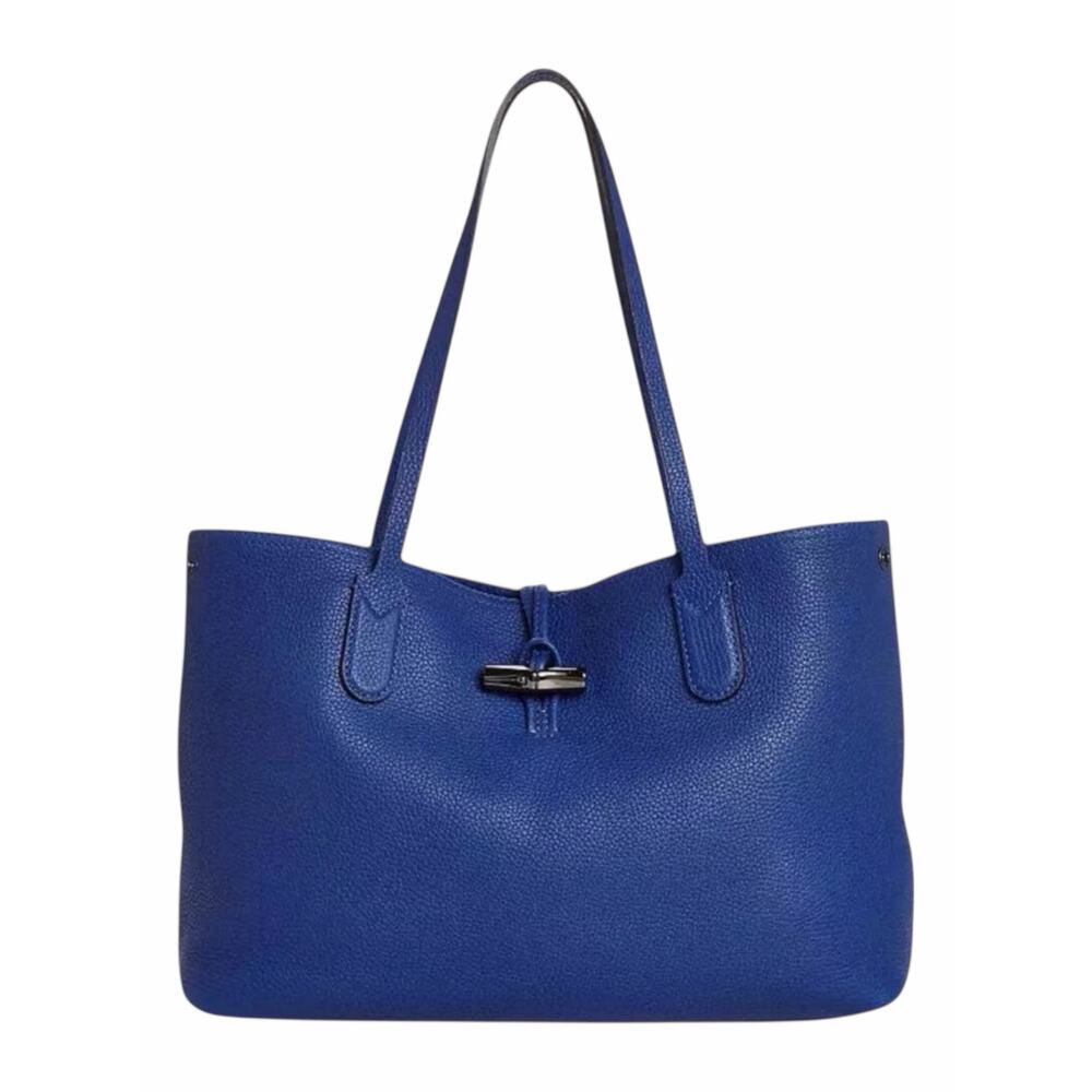Longchamp Le Roseau Essential Tote Bag Shoulder Bag Pebble Leather Blue